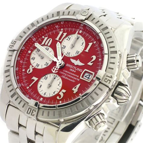 breitling red face watch